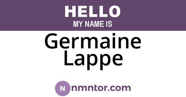 Germaine Lappe
