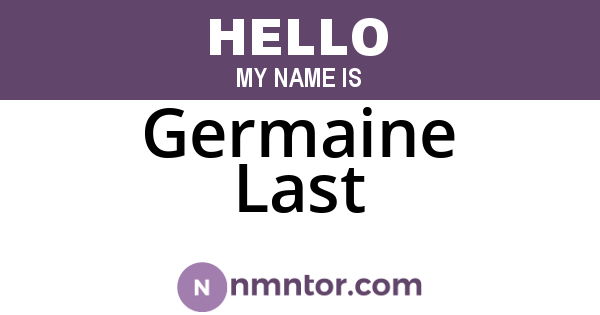 Germaine Last