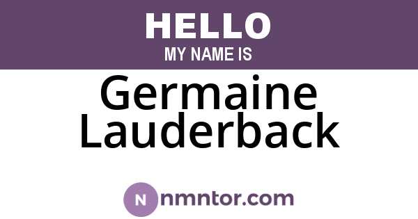 Germaine Lauderback