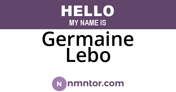 Germaine Lebo