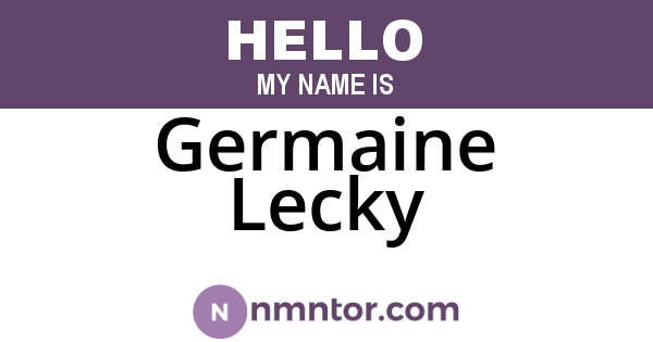 Germaine Lecky