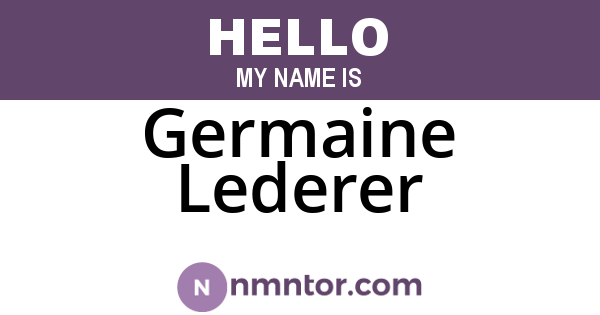 Germaine Lederer