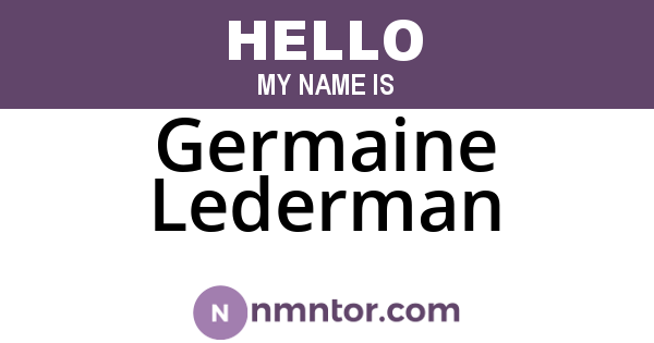 Germaine Lederman