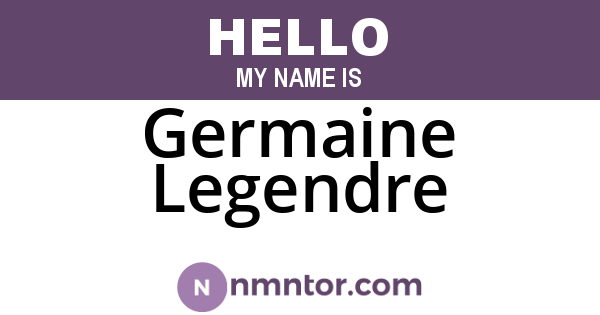 Germaine Legendre