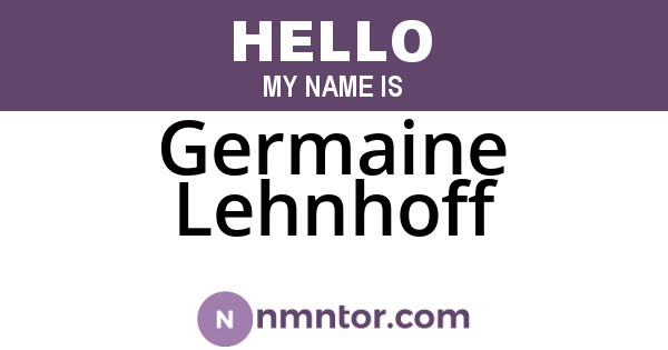 Germaine Lehnhoff