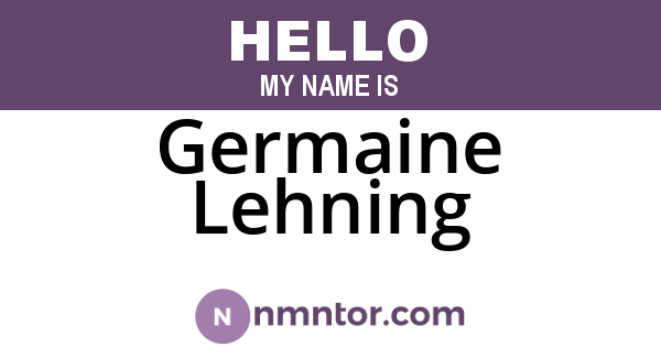 Germaine Lehning