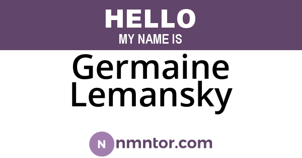 Germaine Lemansky