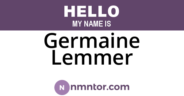 Germaine Lemmer