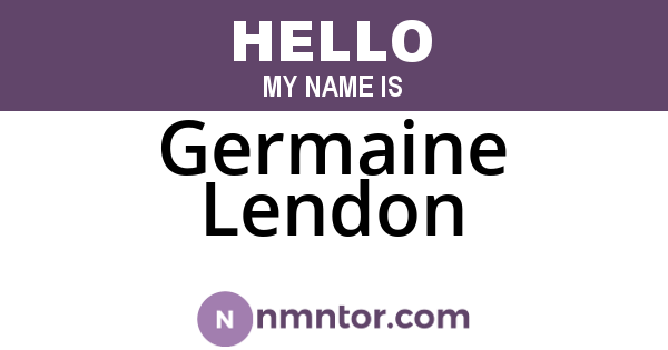 Germaine Lendon