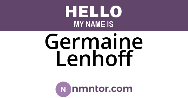 Germaine Lenhoff