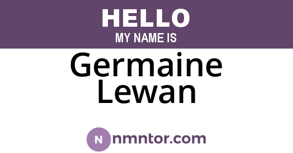 Germaine Lewan