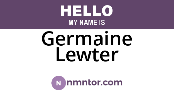 Germaine Lewter