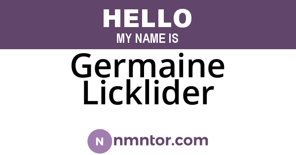 Germaine Licklider