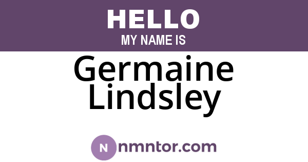 Germaine Lindsley