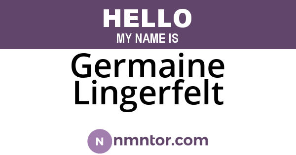 Germaine Lingerfelt