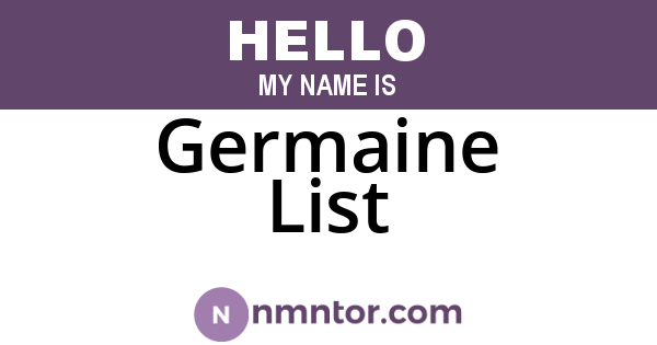 Germaine List