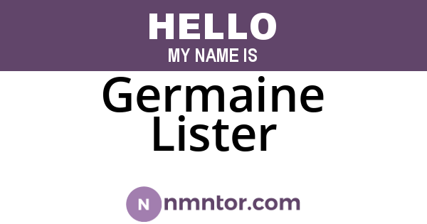Germaine Lister