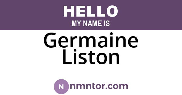 Germaine Liston