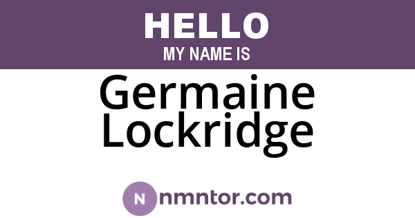 Germaine Lockridge