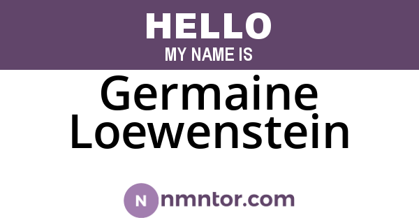 Germaine Loewenstein
