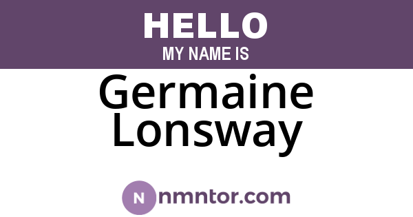 Germaine Lonsway