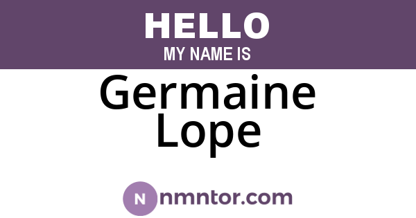 Germaine Lope
