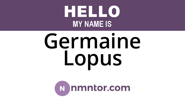 Germaine Lopus