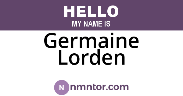 Germaine Lorden