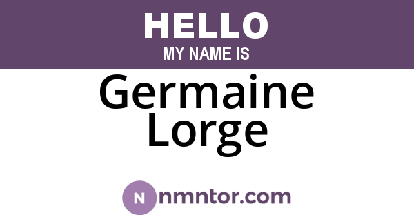 Germaine Lorge