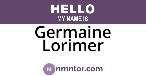 Germaine Lorimer