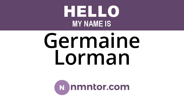 Germaine Lorman