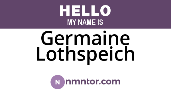 Germaine Lothspeich