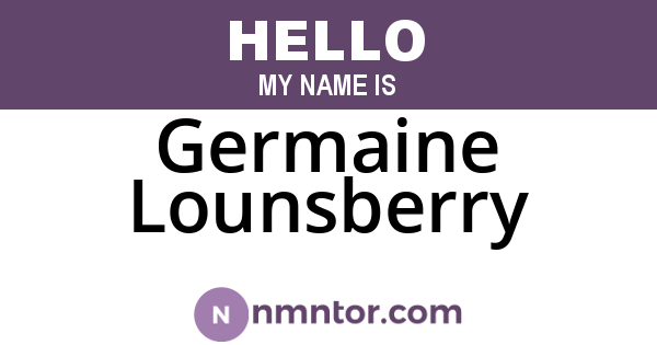 Germaine Lounsberry
