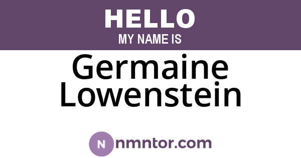 Germaine Lowenstein