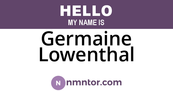 Germaine Lowenthal