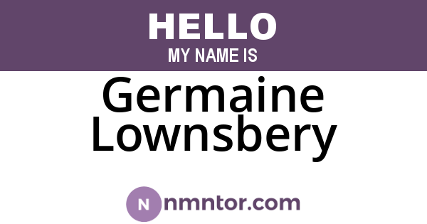Germaine Lownsbery