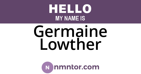 Germaine Lowther
