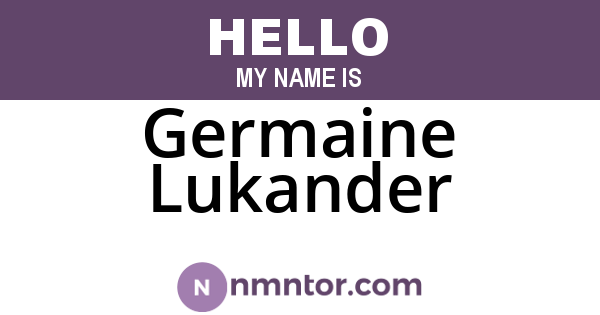 Germaine Lukander
