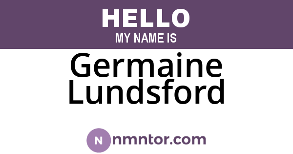 Germaine Lundsford