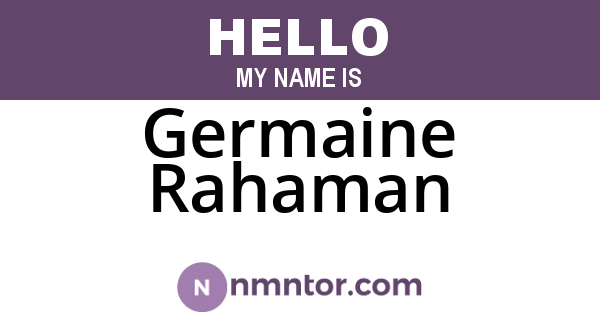Germaine Rahaman
