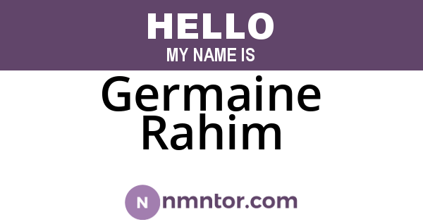 Germaine Rahim