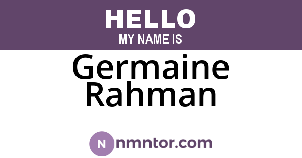 Germaine Rahman