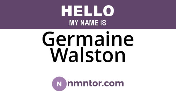 Germaine Walston