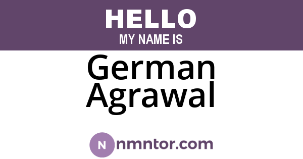 German Agrawal