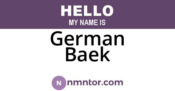 German Baek