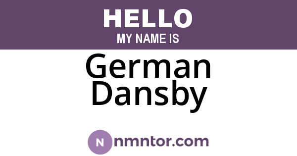 German Dansby