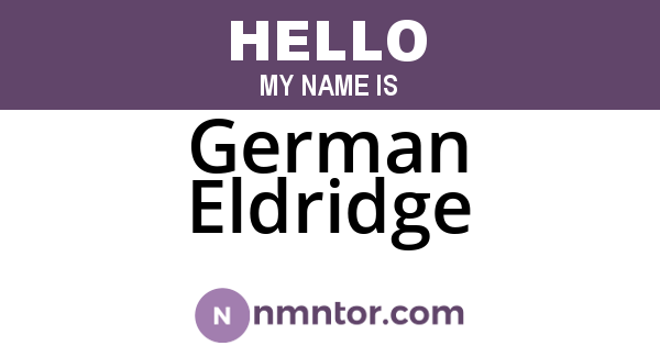 German Eldridge