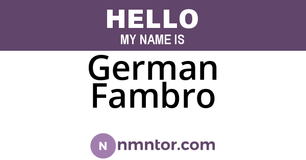 German Fambro