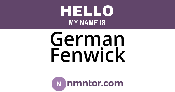 German Fenwick
