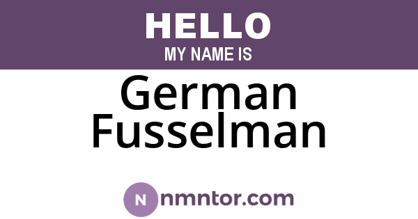German Fusselman